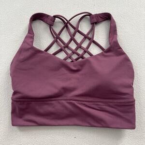 Lululemon Free to Be Longline Bra Wild Light Support A/B Cup Vintage Plum 6